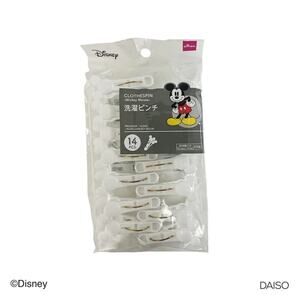 Mickey Mouse Clothespins White Disney Daiso Japan Japanese 14 Count 2.5 Inch